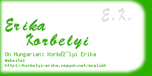 erika korbelyi business card